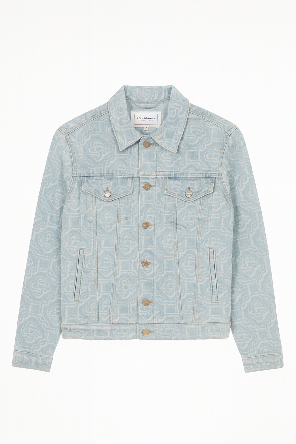Bleached Classic Casablanca Monogram Jacket + Jacquard Denim/ 2 pieces