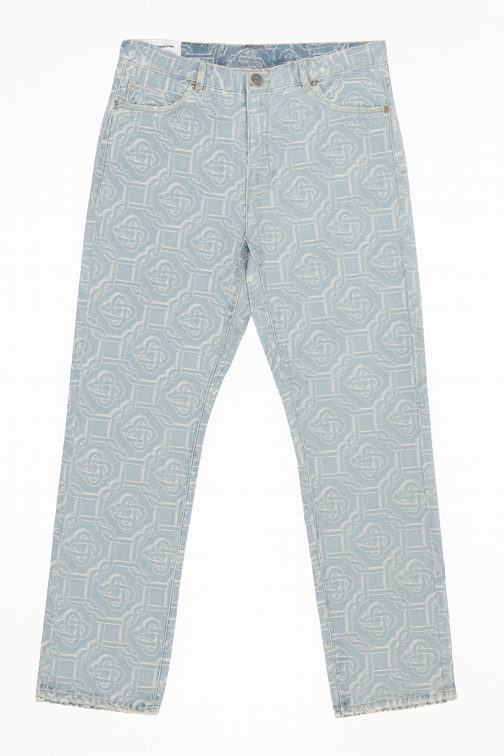 Bleached Classic Casablanca Monogram Jacket + Jacquard Denim/ 2 pieces